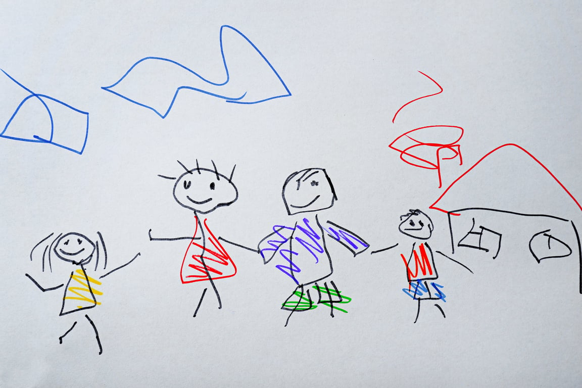 Child's Drawing of Family