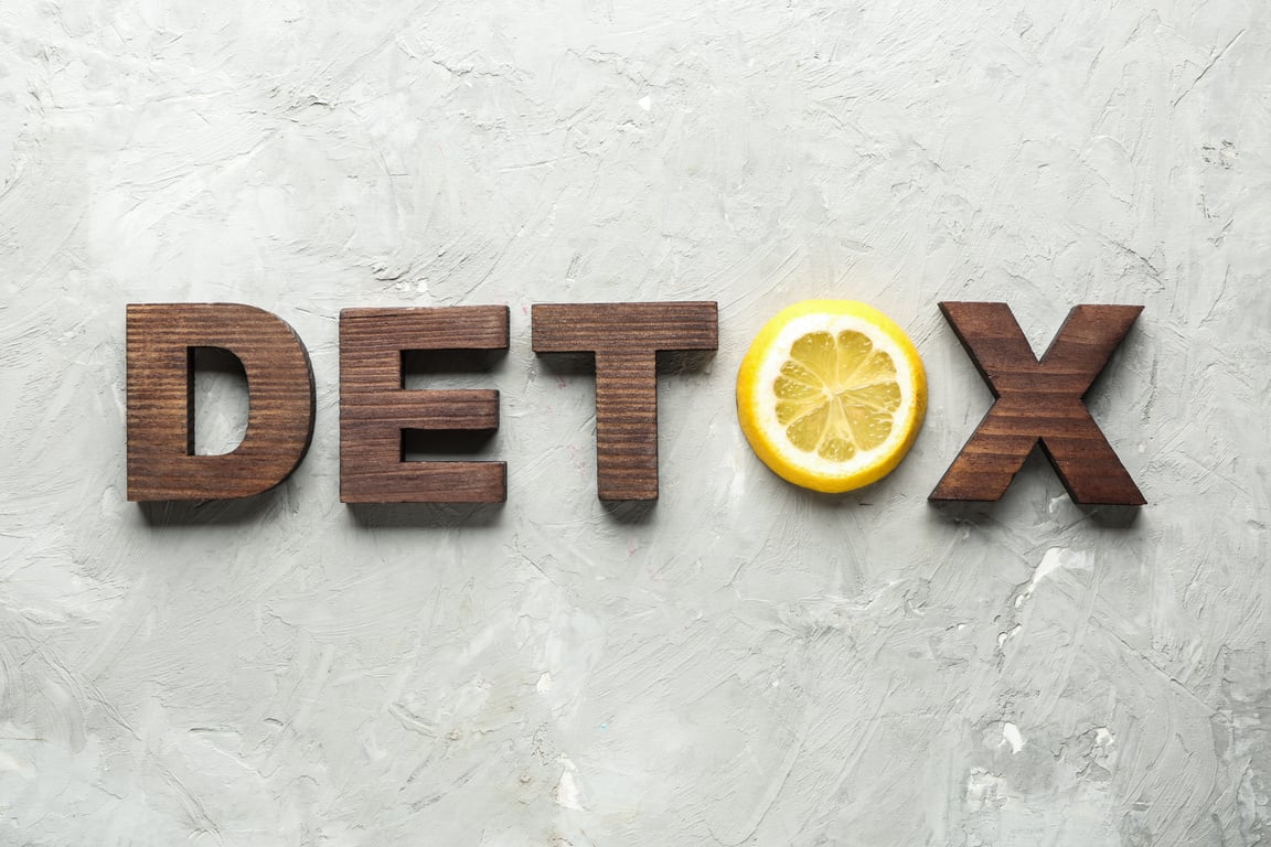 Word DETOX on Grey Background